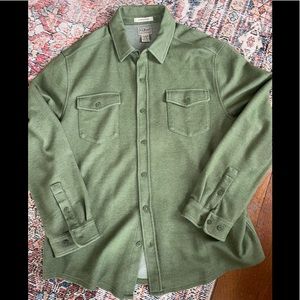 LL Bean Mens Button Down Cotton Merino Wool Shirt